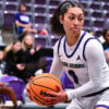 UCA Sugar Bears Jade Upshaw looking for room to drive against Jacksonville