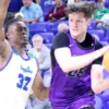 UCA Bears forward Elias Cato looks to make a pass against Florida Gulf Coast