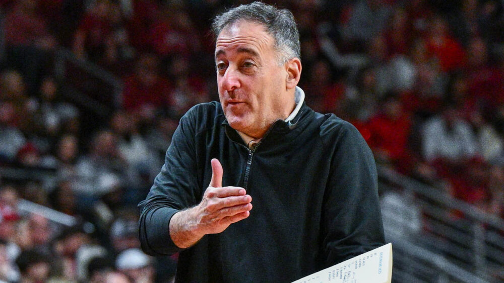 UCA Bears coach John Shulman on the sidelines against the Arkansas Razorbacks at Simmons Bank Arena