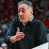 UCA Bears coach John Shulman on the sidelines against the Arkansas Razorbacks at Simmons Bank Arena