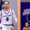 UCA Bears guard Leah Mafua brings the ball upcourt against Austin Peay