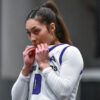 Jade Upshaw on the court at the Farris Center against Florida Gulf Coast