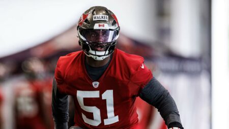 Former UCA standout David Walker during a Tampa Bay Buccaneers practice